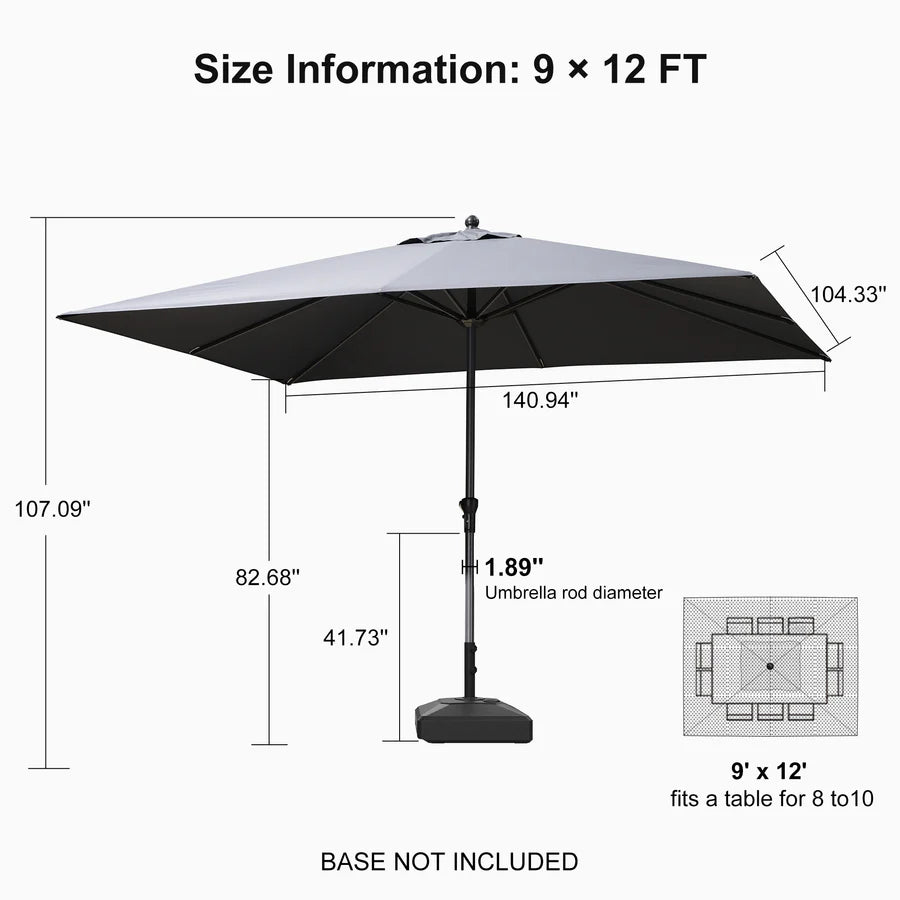 PURPLE LEAF Aluminum Market Patio Umbrella Commercial Outdoor Garden Umbrella