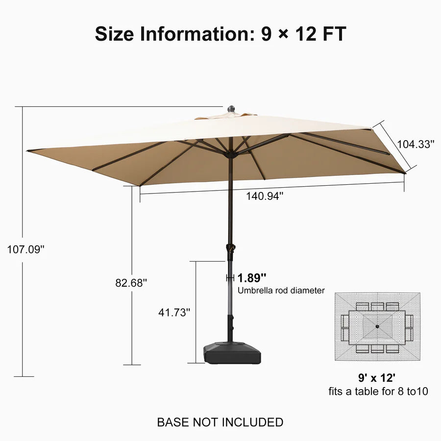 PURPLE LEAF Aluminum Market Patio Umbrella Commercial Outdoor Garden Umbrella