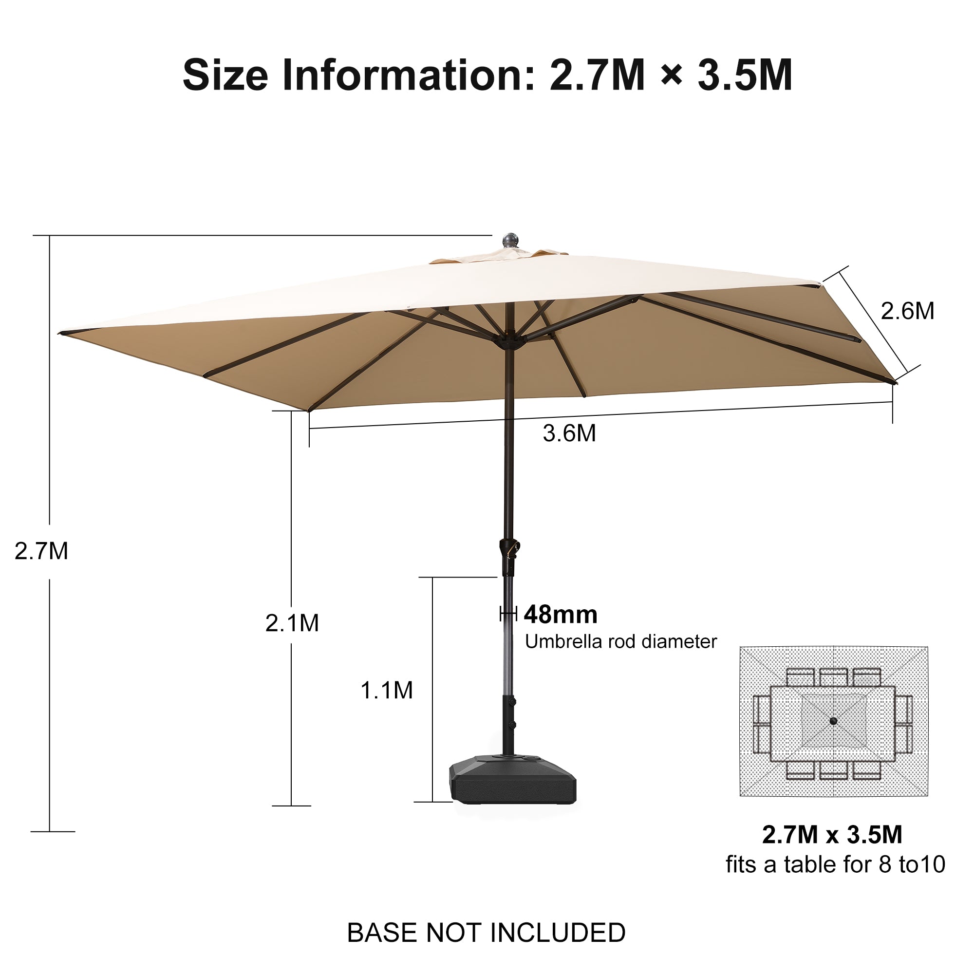 PURPLE LEAF Aluminum Market Patio Umbrella Commercial Outdoor Garden Umbrella