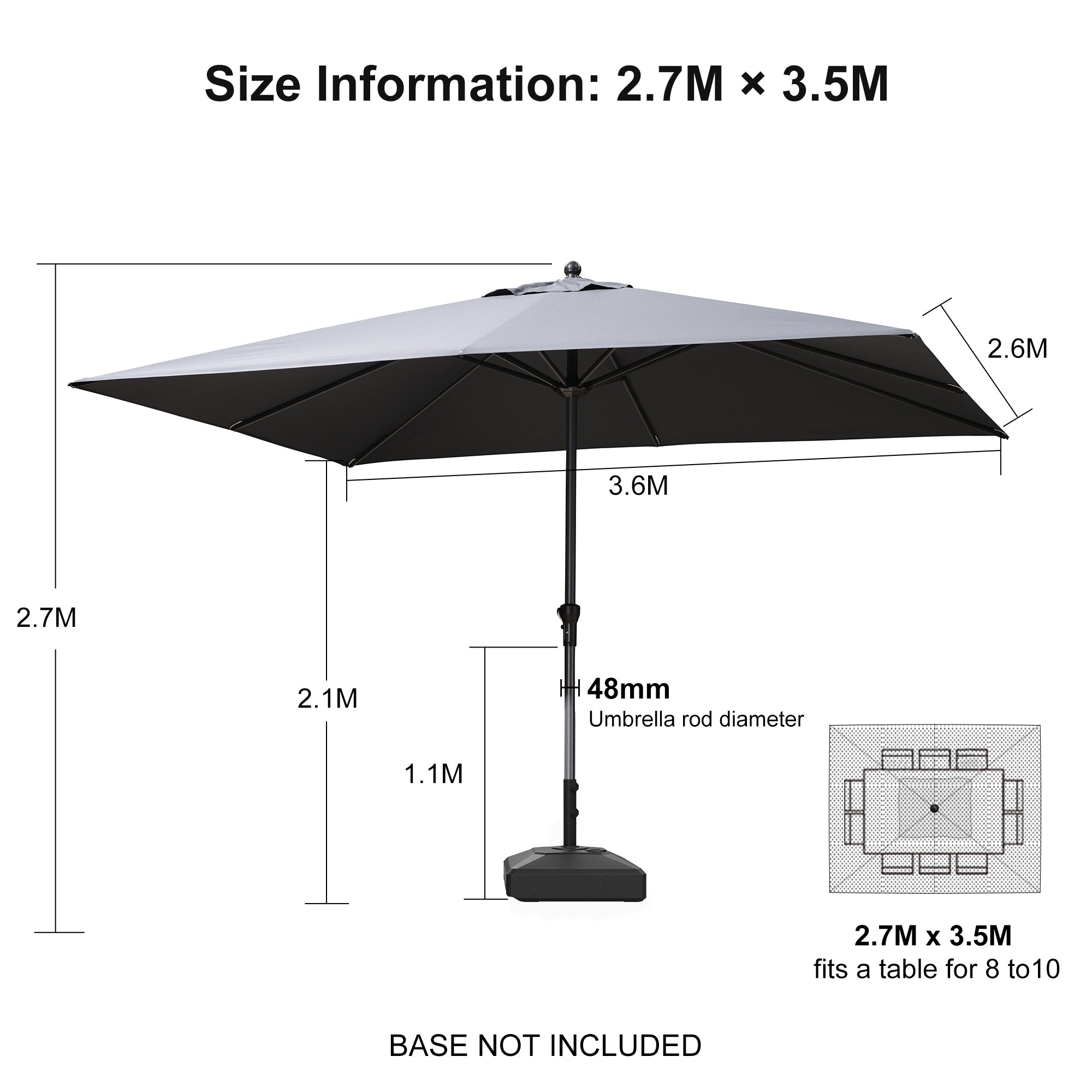 PURPLE LEAF Aluminum Market Patio Umbrella Commercial Outdoor Garden Umbrella