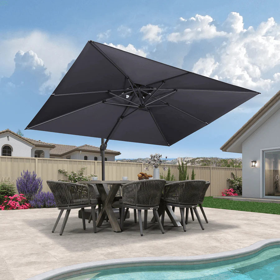 PURPLE LEAF Double Top Square Outdoor Standing Umbrella