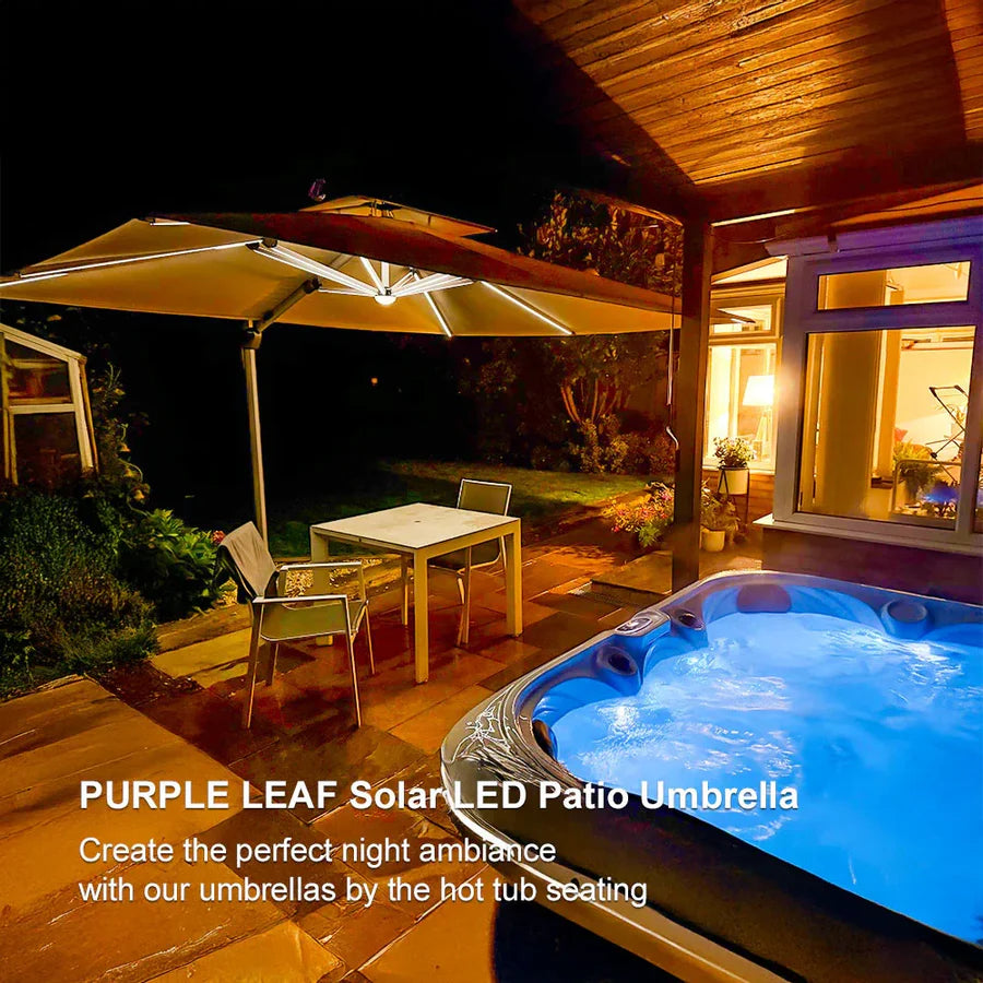PURPLE LEAF Double Top Rectangle Outdoor LED Parasol
