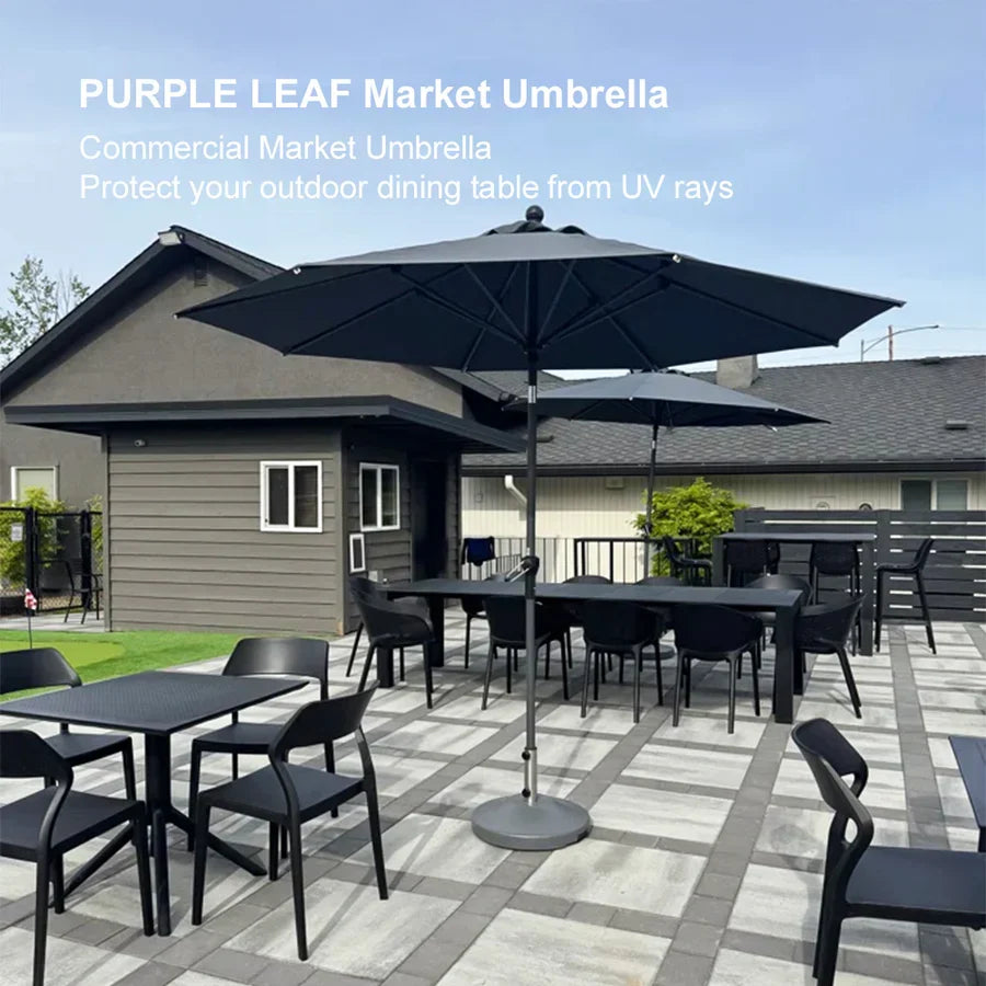 PURPLE LEAF Porch Table Umbrella with Crank and Tilt, Market Patio Umbrella