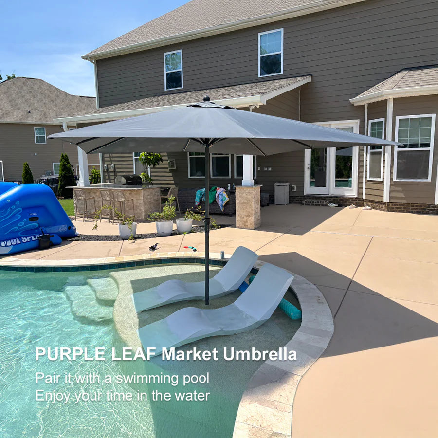 PURPLE LEAF Aluminum Market Patio Umbrella Commercial Outdoor Garden Umbrella