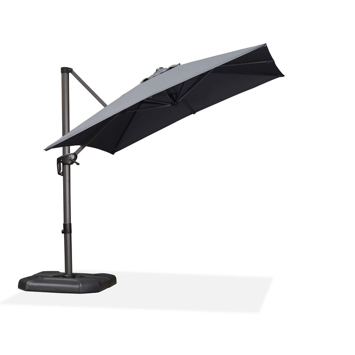 PURPLE LEAF Outdoor Umbrella Square Aluminum Cantilever Umbrella with 360° Rotation for Garden pool beach