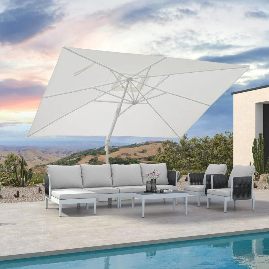 PURPLE LEAF White Outdoor Patio Umbrella Offset Umbrellas