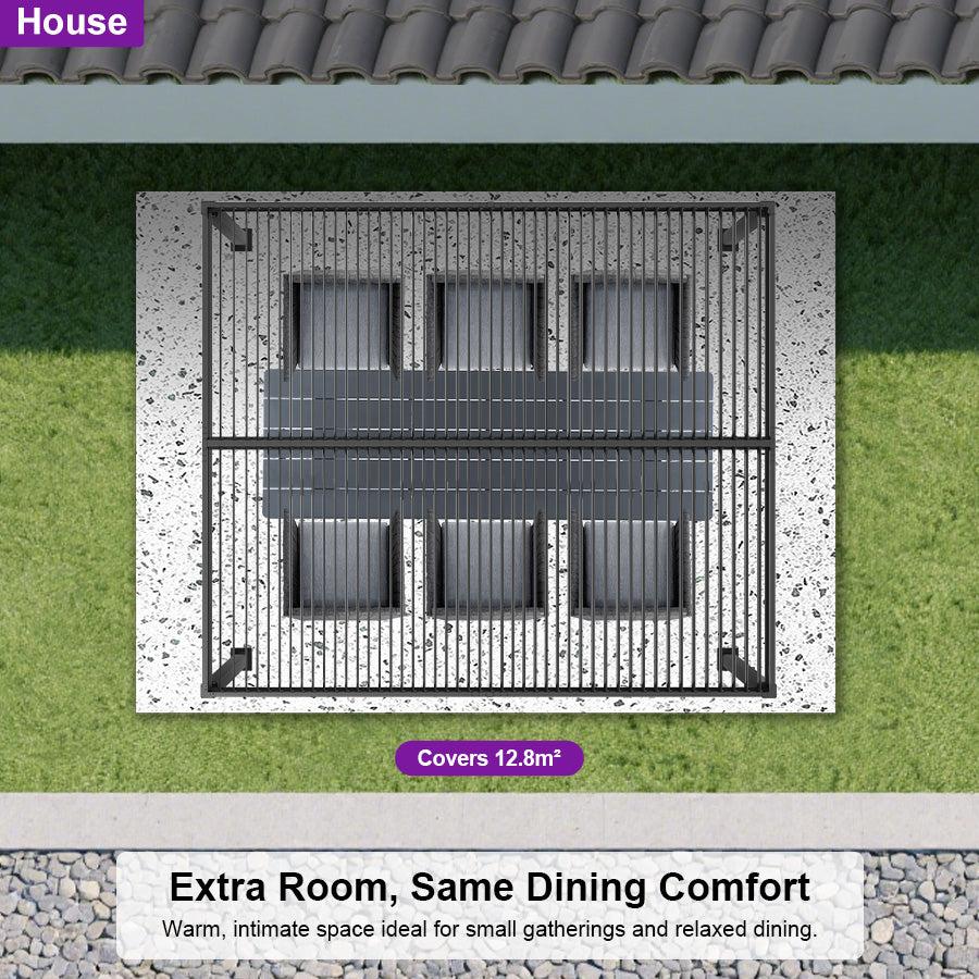 PURPLE LEAF Caesar Solar Louvered Pergola with LED Strip Lights and Control Panel Aluminum Outdoor Pergola with Adjustable Roof for Patio Deck Garden Yard Gray