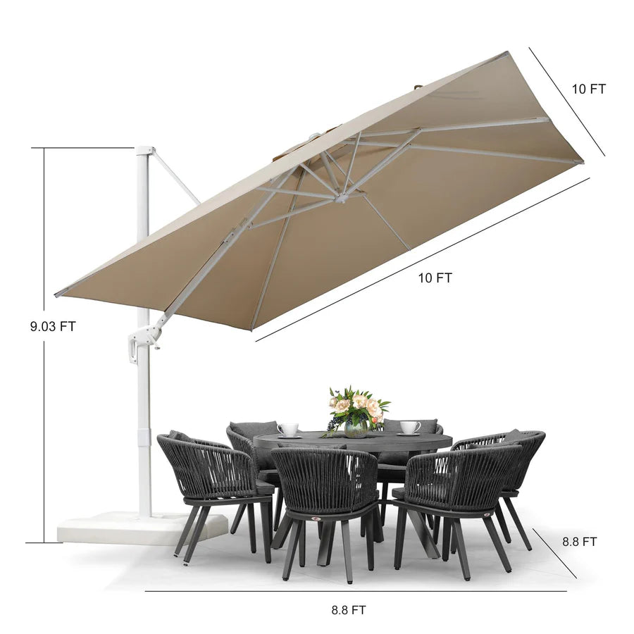 PURPLE LEAF White Outdoor Patio Umbrella Offset Umbrellas