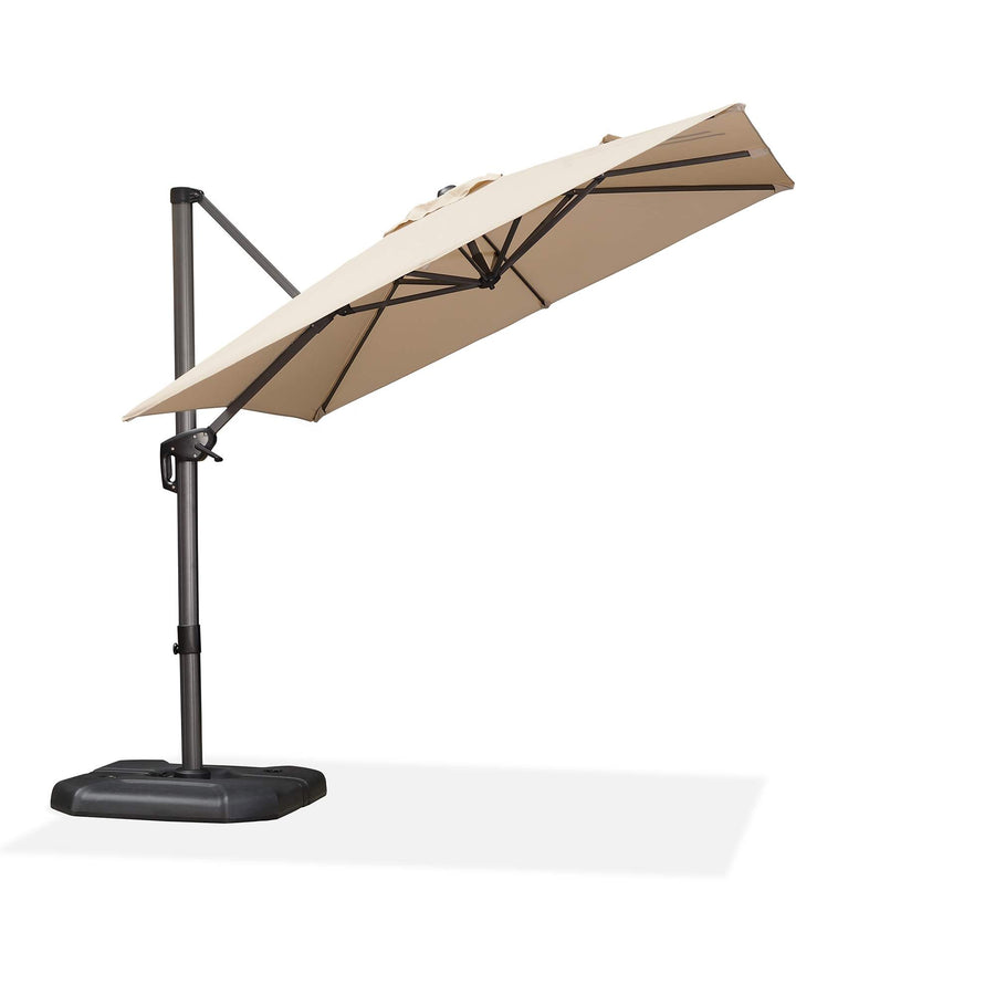 PURPLE LEAF Outdoor Umbrella Square Aluminum Cantilever Umbrella with 360° Rotation for Garden pool beach