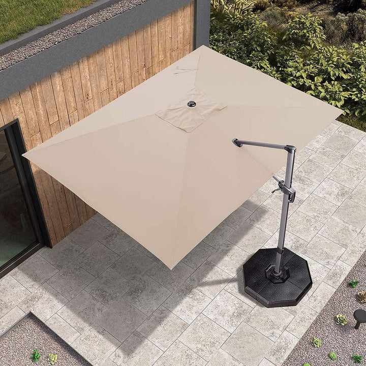 PURPLE LEAF Outdoor Umbrella Square Aluminum Cantilever Umbrella with 360° Rotation for Garden pool beach