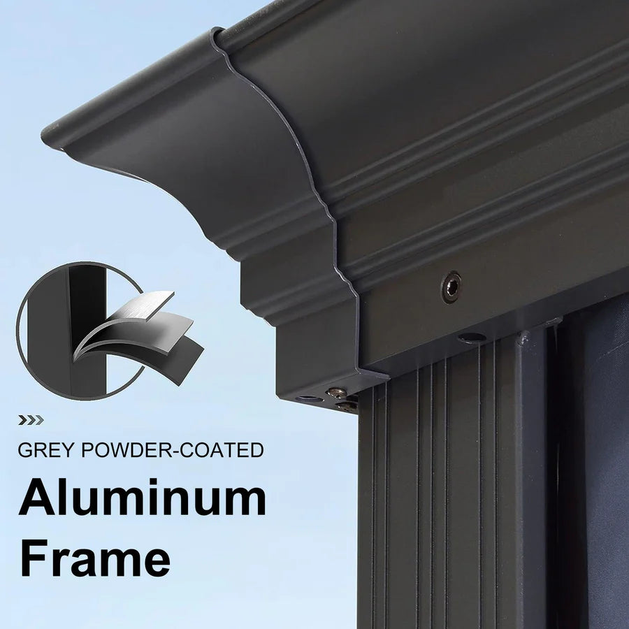 PURPLE LEAF Luxury Patio Gazebo for Backyard Upgraded Heavy Duty Galvanized Steel Roof Enhanced Stability and Premium Curtains