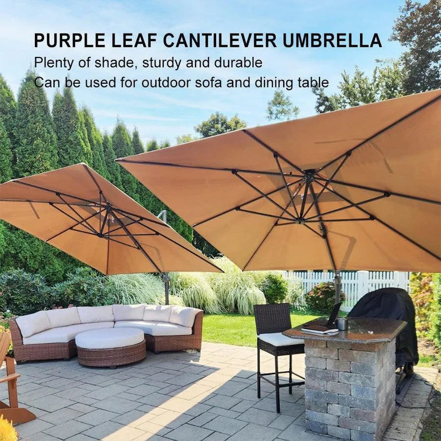 PURPLE LEAF Double Top Square Outdoor Standing Umbrella