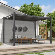 PURPLE LEAF Outdoor Retractable Pergola with Sun Shade Canopy Patio Aluminum Pergola for Garden