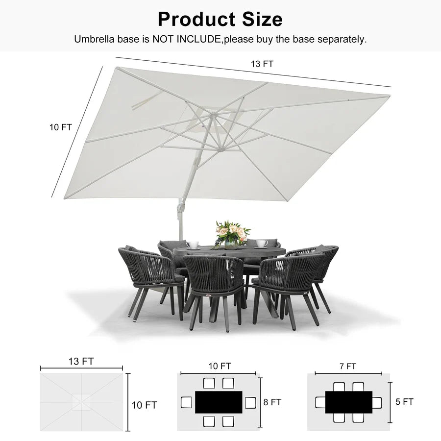 PURPLE LEAF White Outdoor Patio Umbrella Offset Umbrellas