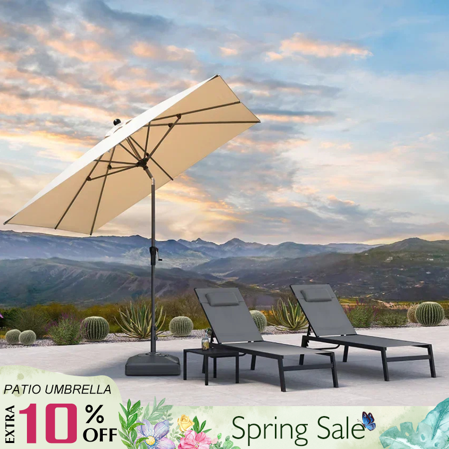 PURPLE LEAF Porch Table Umbrella with Crank and Tilt, Market Patio Umbrella