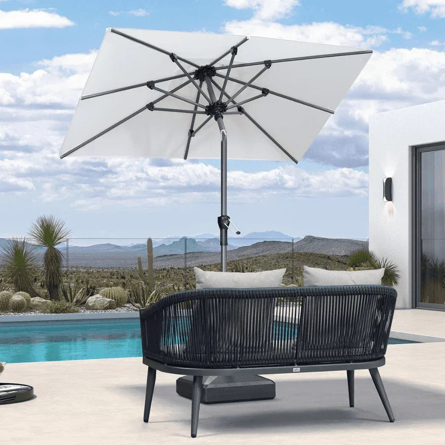 PURPLE LEAF Porch Table Umbrella with Crank and Tilt, Market Patio Umbrella