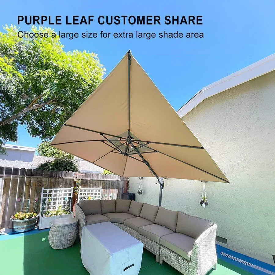 PURPLE LEAF Double Top Square Outdoor Standing Umbrella