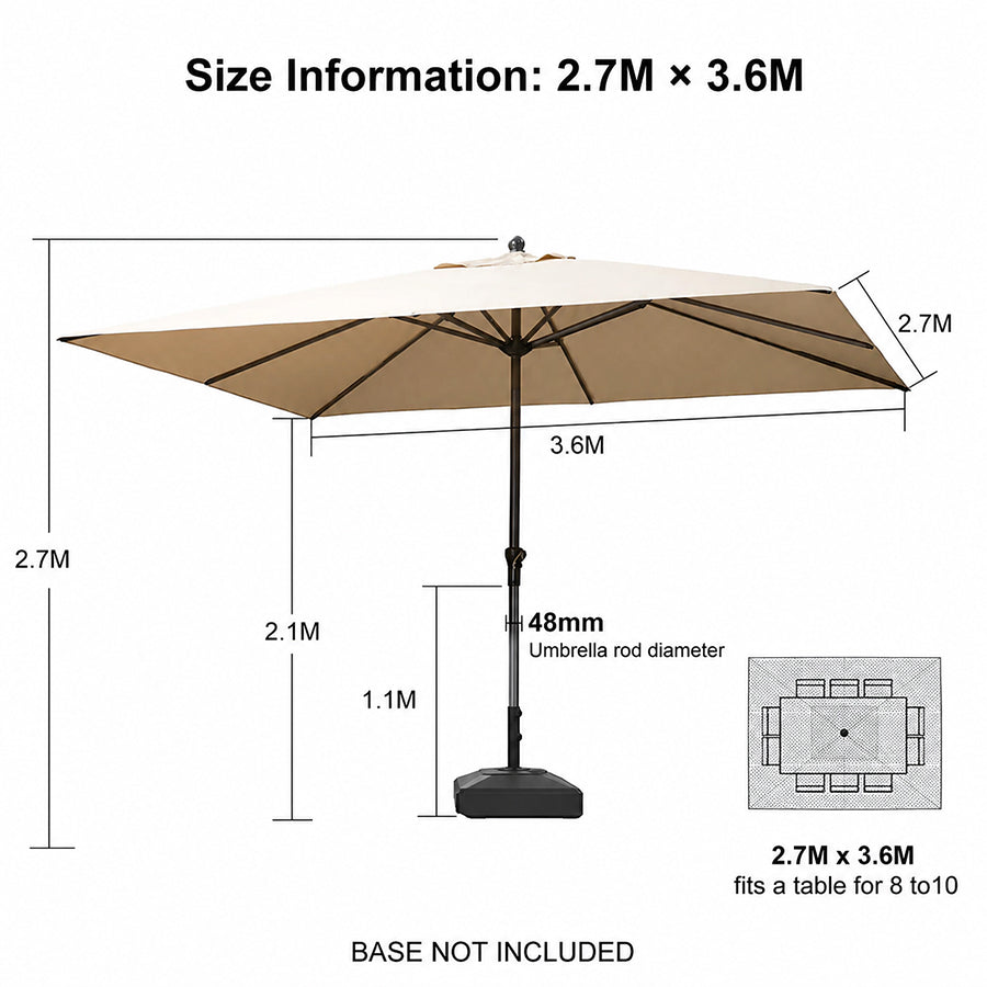 PURPLE LEAF Aluminum Market Patio Umbrella Commercial Outdoor Garden Umbrella