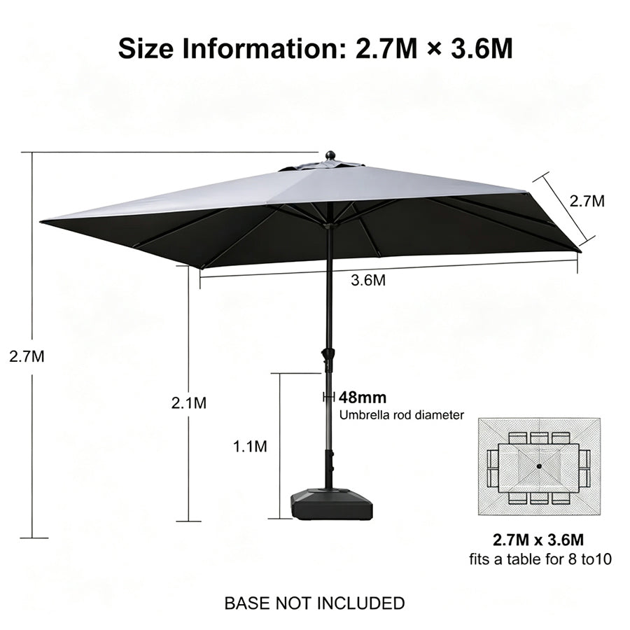 PURPLE LEAF Aluminum Market Patio Umbrella Commercial Outdoor Garden Umbrella