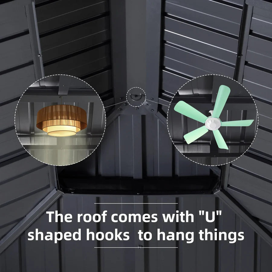 PURPLE LEAF Luxury Patio Gazebo for Backyard Upgraded Heavy Duty Galvanized Steel Roof Enhanced Stability and Premium Curtains