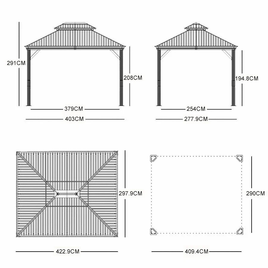 PURPLE LEAF Luxury Patio Gazebo for Backyard Upgraded Heavy Duty Galvanized Steel Roof Enhanced Stability and Premium Curtains