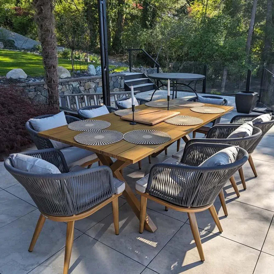 PURPLE LEAF Patio Dining Set for Garden Deck Wicker Table and Chairs Set