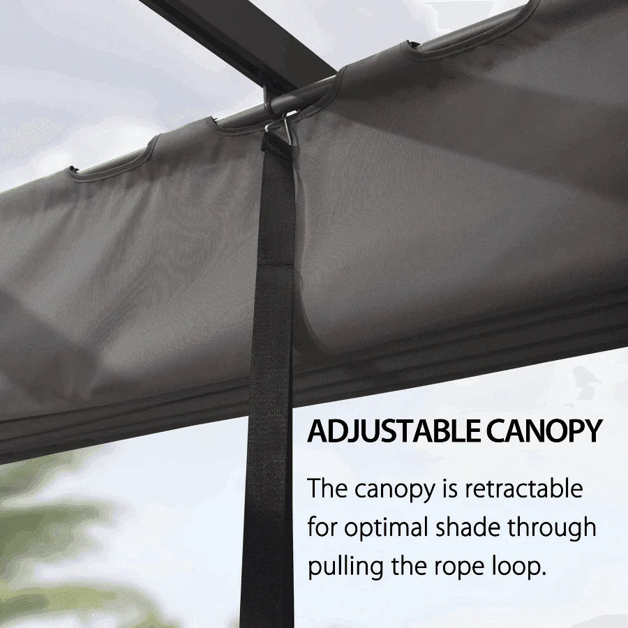PURPLE LEAF Outdoor Retractable Pergola with Sun Shade Canopy Patio Aluminum Pergola for Garden