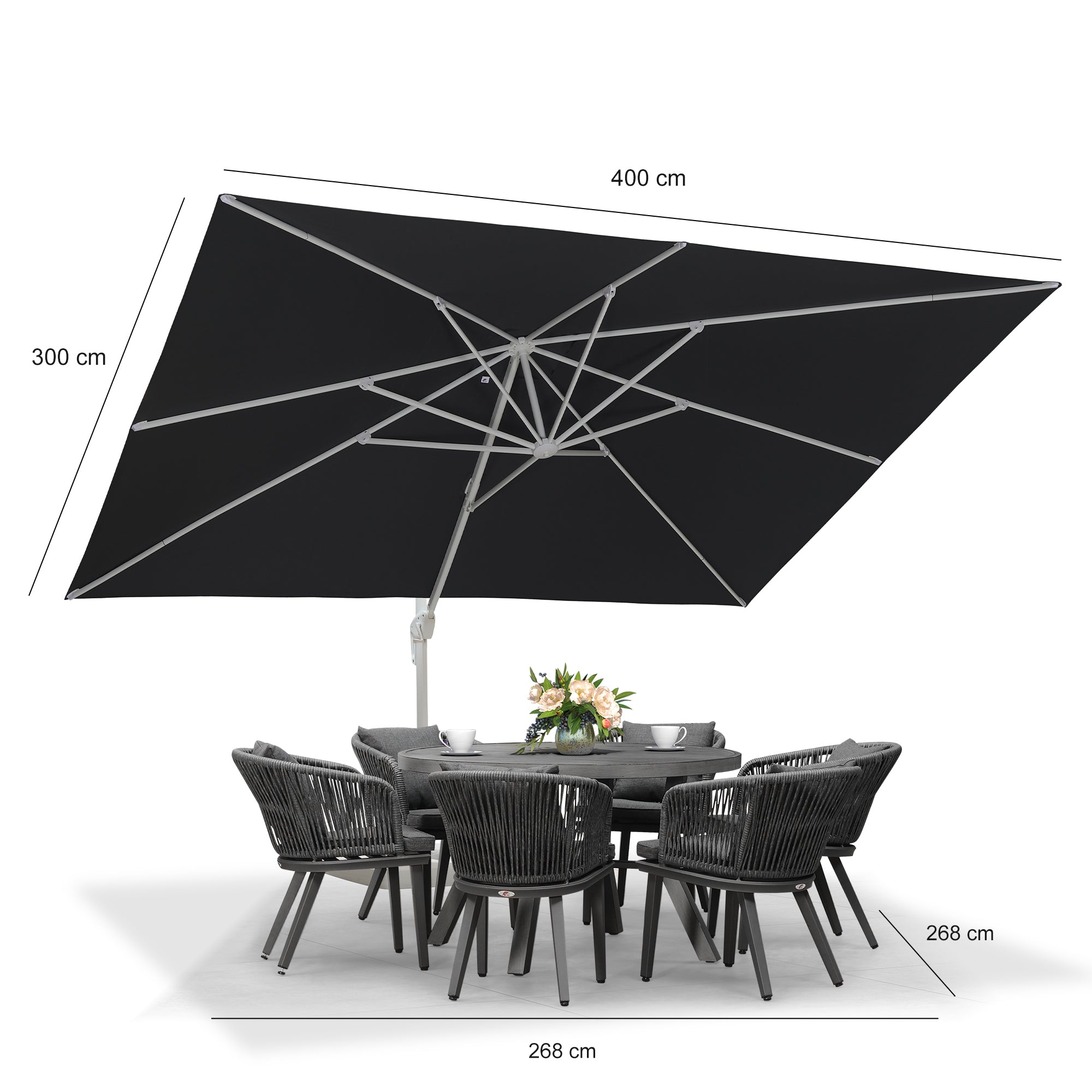 PURPLE LEAF White Outdoor Patio Umbrella Offset Umbrellas