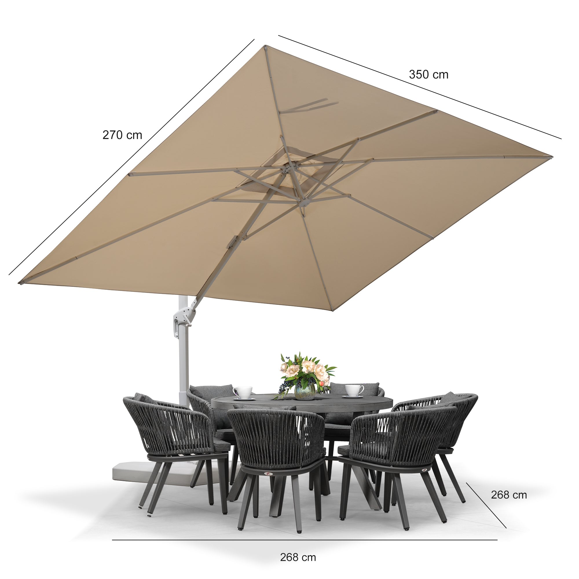 PURPLE LEAF White Outdoor Patio Umbrella Offset Umbrellas