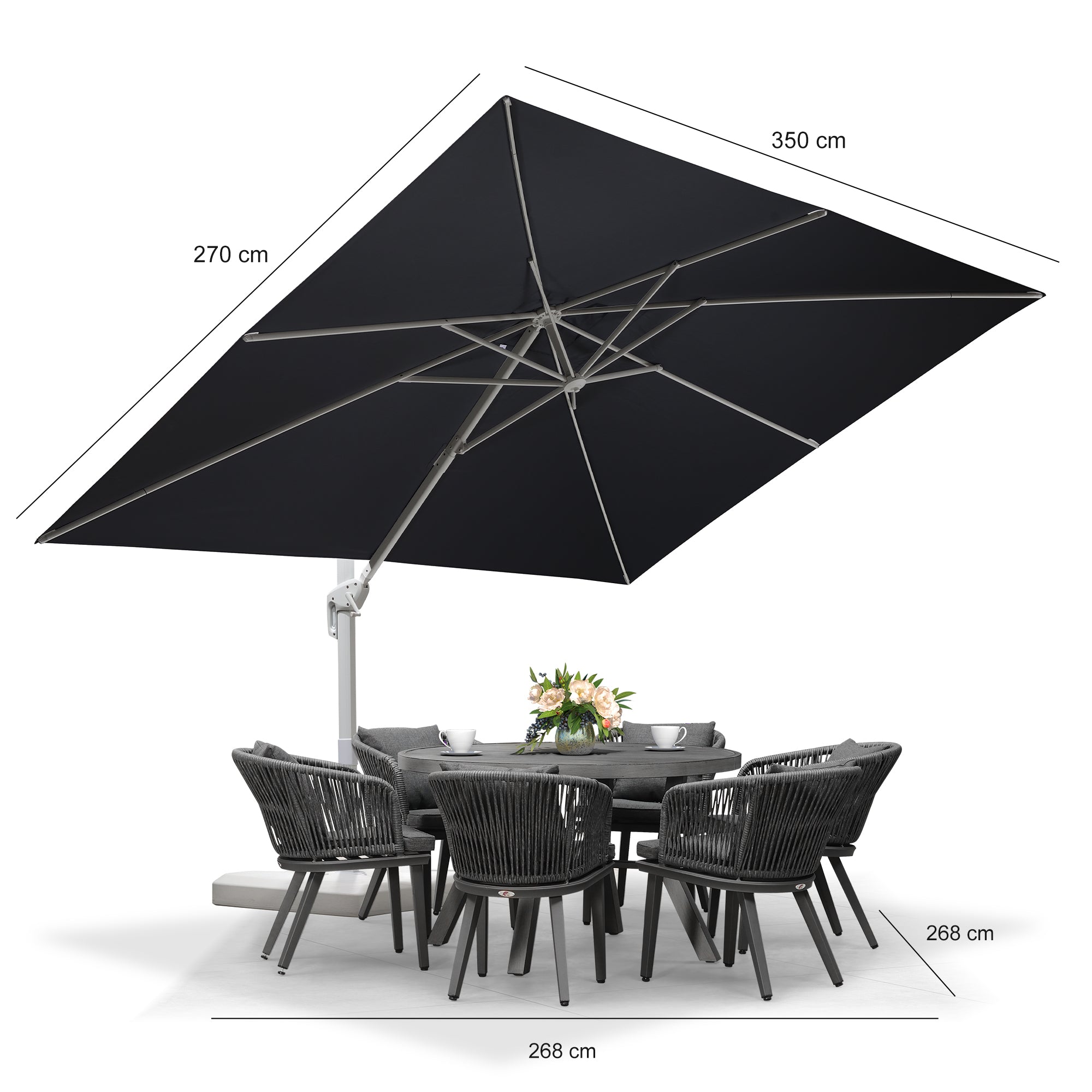 PURPLE LEAF White Outdoor Patio Umbrella Offset Umbrellas
