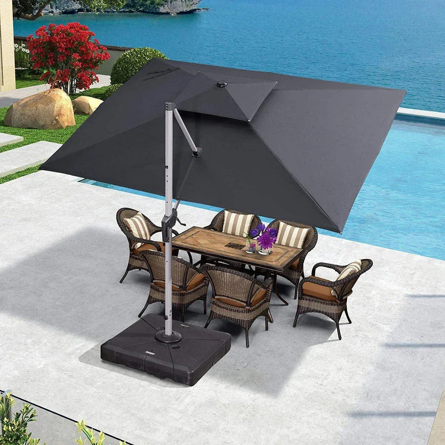 PURPLE LEAF Large Rectangular Porch Umbrella Outside Cantilever Patio