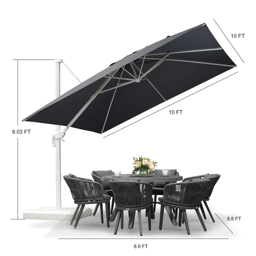 PURPLE LEAF White Outdoor Patio Umbrella Offset Umbrellas