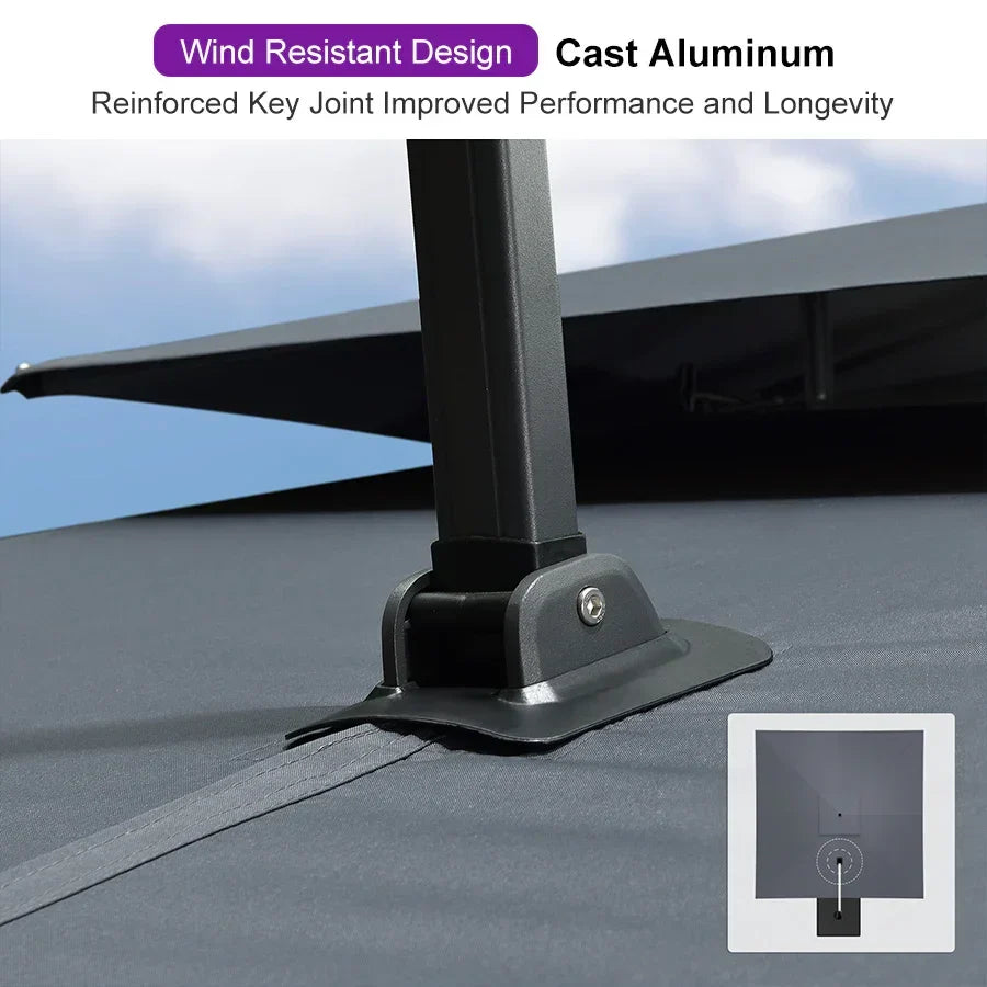 PURPLE LEAF Double Top Square Outdoor Standing Umbrella