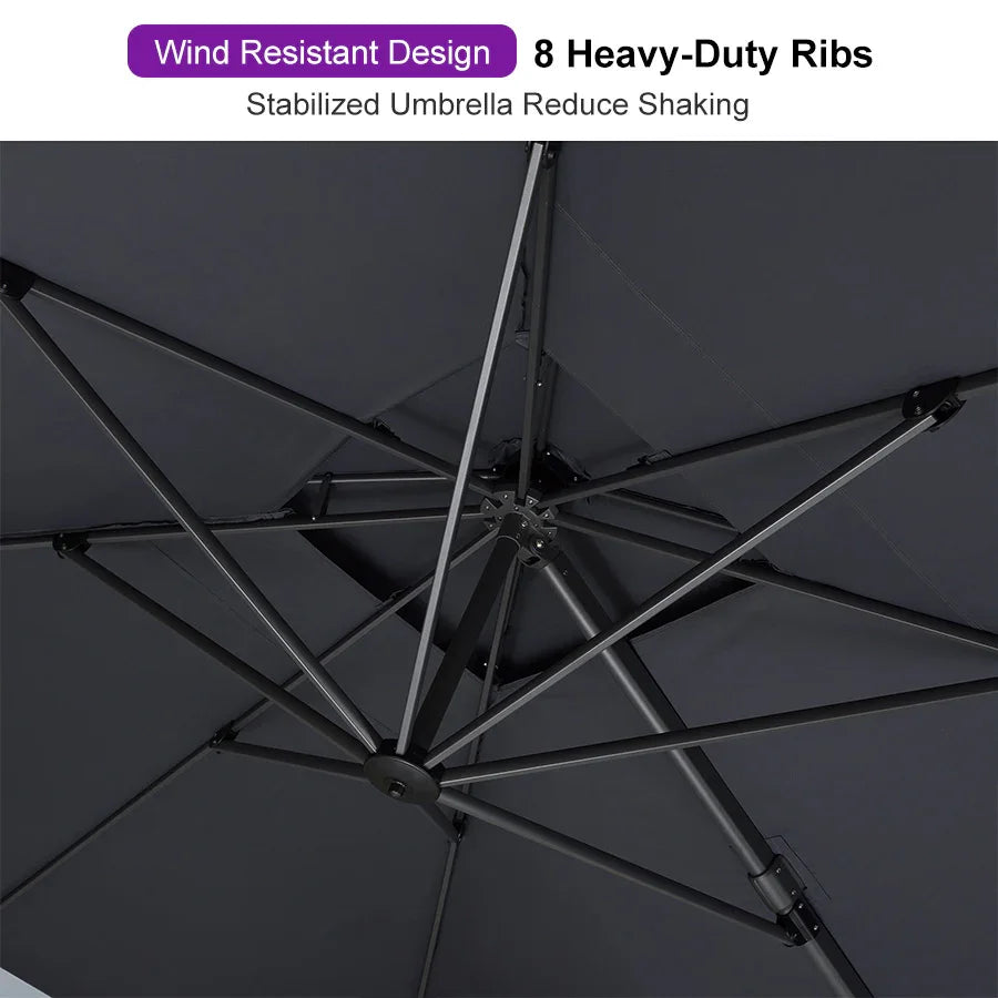 PURPLE LEAF Double Top Square Outdoor Standing Umbrella