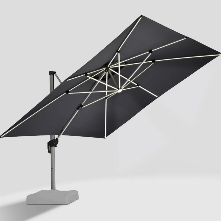 PURPLE LEAF Double Top Square Outdoor LED Umbrellas