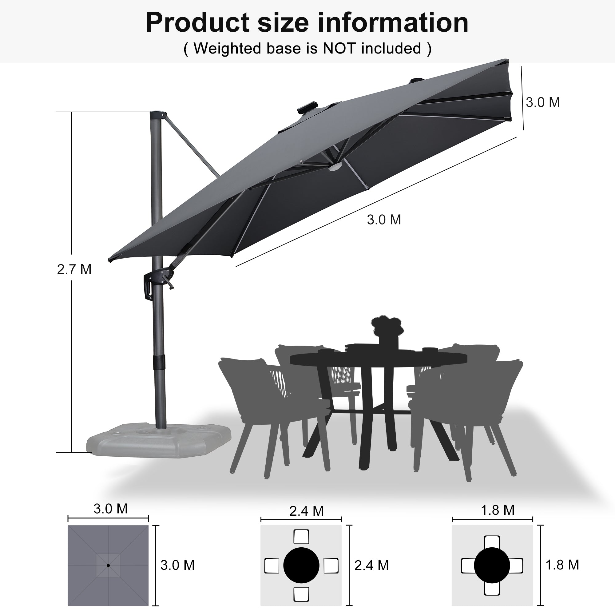 PURPLE LEAF LED Economical Patio Umbrellas Outdoor Umbrella with Lights