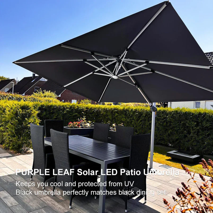 PURPLE LEAF Double Top Rectangle Outdoor LED Parasol
