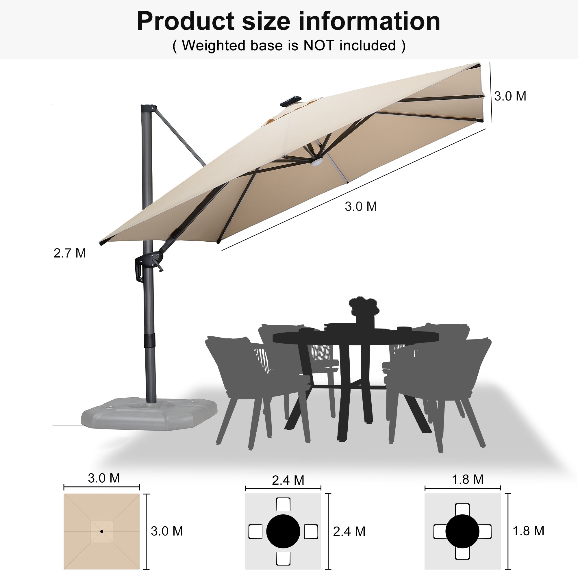 PURPLE LEAF LED Economical Patio Umbrellas Outdoor Umbrella with Lights