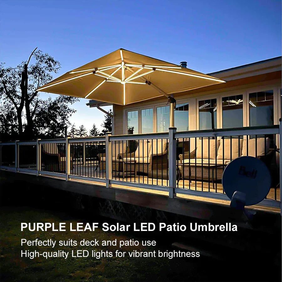 PURPLE LEAF Double Top Rectangle Outdoor LED Parasol