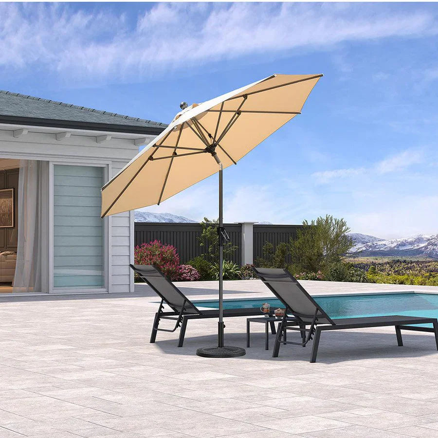 PURPLE LEAF Porch Table Umbrella with Crank and Tilt, Market Patio Umbrella
