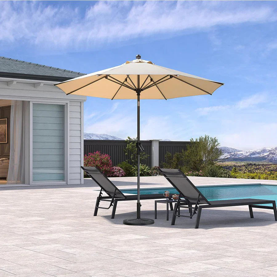 PURPLE LEAF Porch Table Umbrella with Crank and Tilt, Market Patio Umbrella