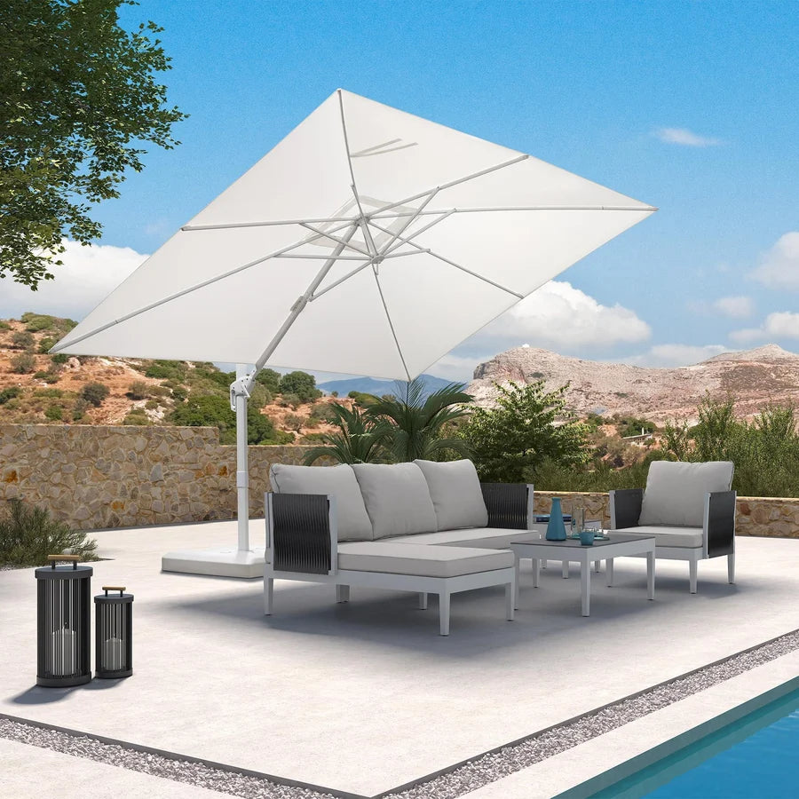 PURPLE LEAF White Outdoor Patio Umbrella Offset Umbrellas