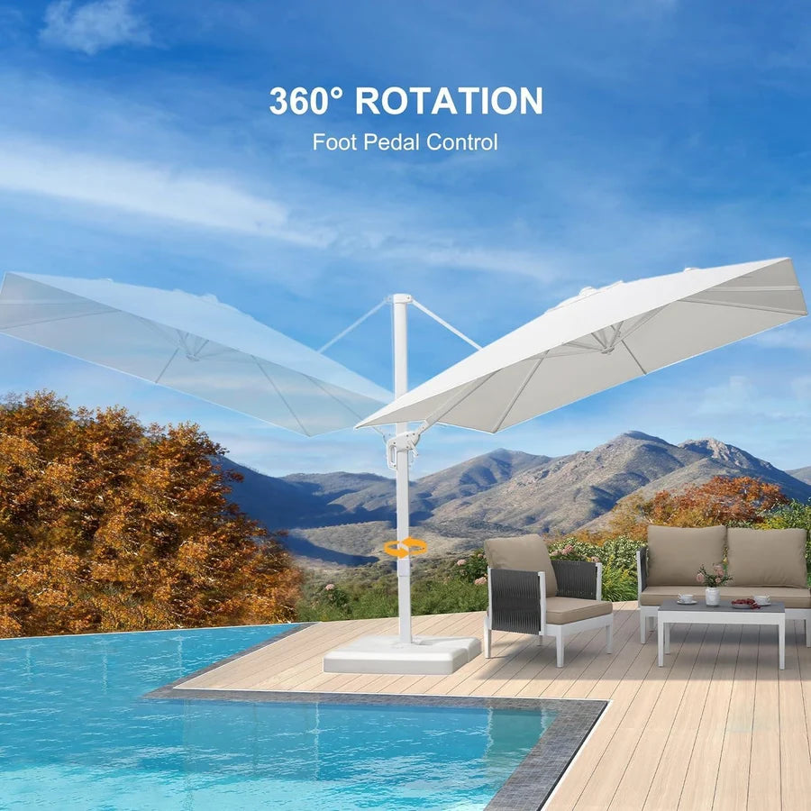 PURPLE LEAF White Outdoor Patio Umbrella Offset Umbrellas