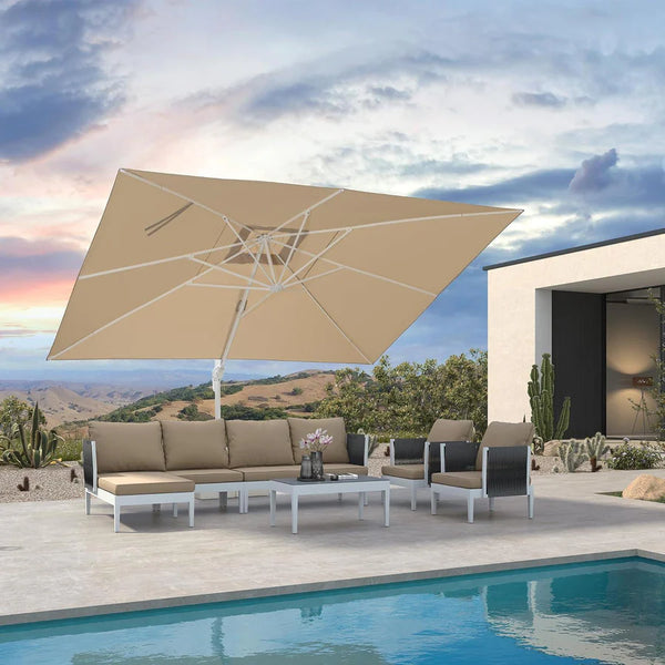 large patio umbrellas australia PURPLE LEAF White Outdoor Patio Umbrella Offset Umbrellas