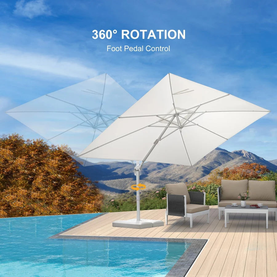 PURPLE LEAF White Outdoor Patio Umbrella Offset Umbrellas