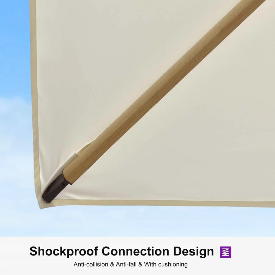 PURPLE LEAF Wood Grain Cantilever Patio Umbrella Aluminum Outdoor Umbrellas