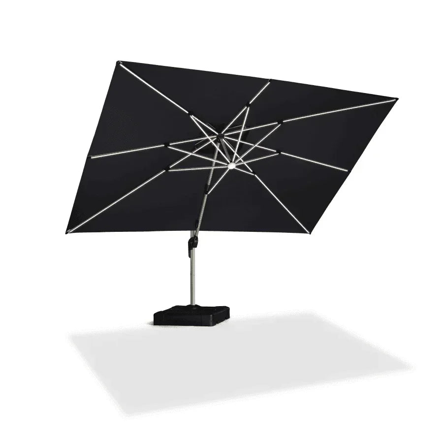 PURPLE LEAF Double Top Square Outdoor LED Umbrellas