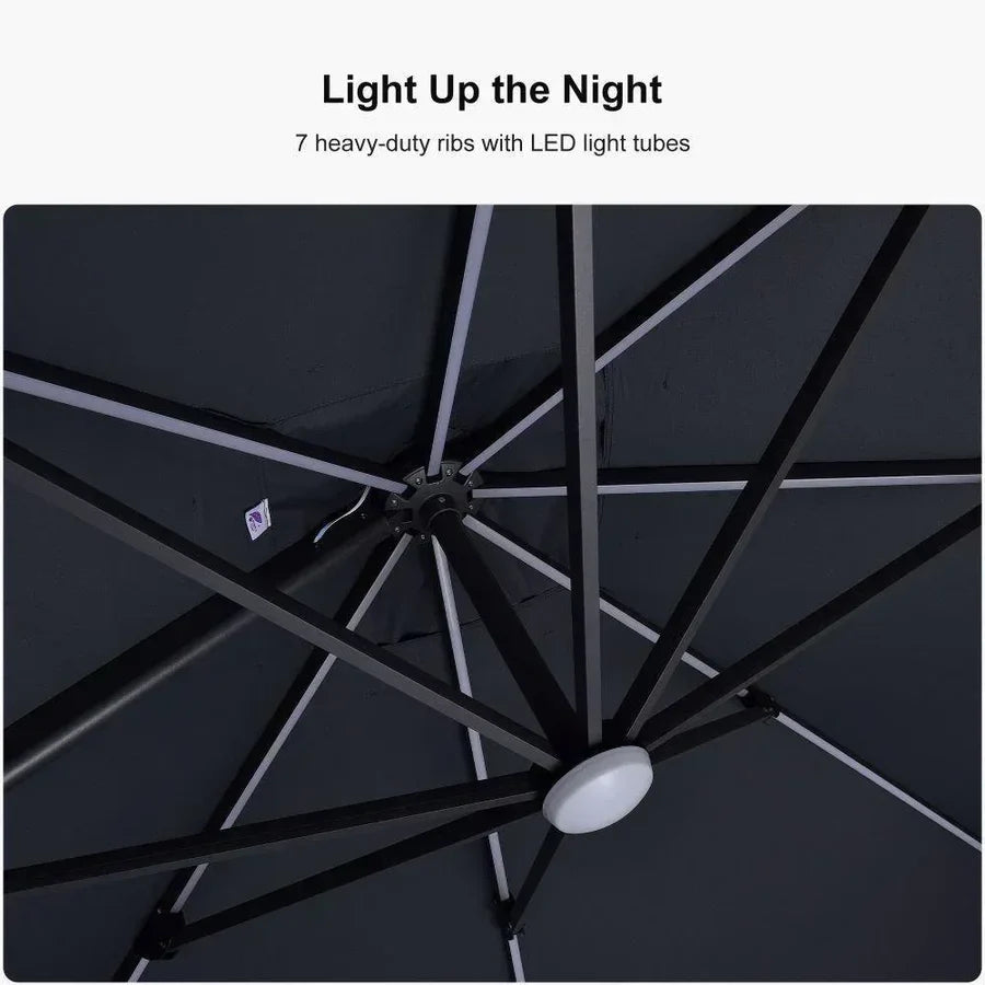 PURPLE LEAF LED Economical Patio Umbrellas Outdoor Umbrella with Lights
