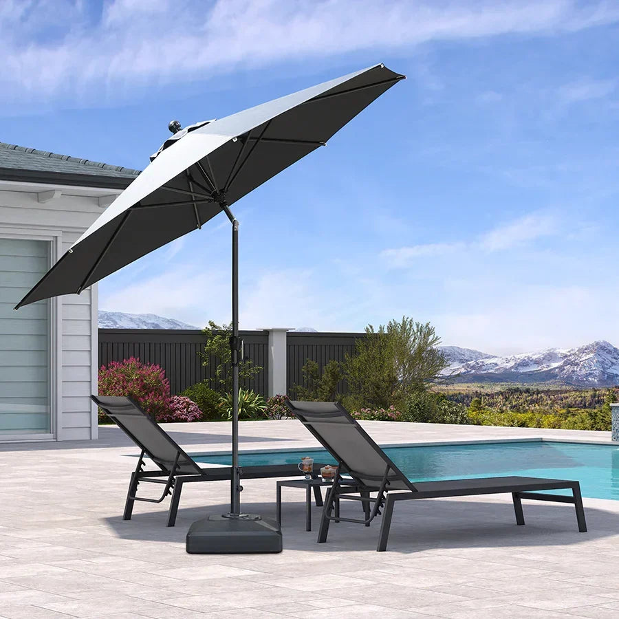 PURPLE LEAF Porch Table Umbrella with Crank and Tilt, Market Patio Umbrella