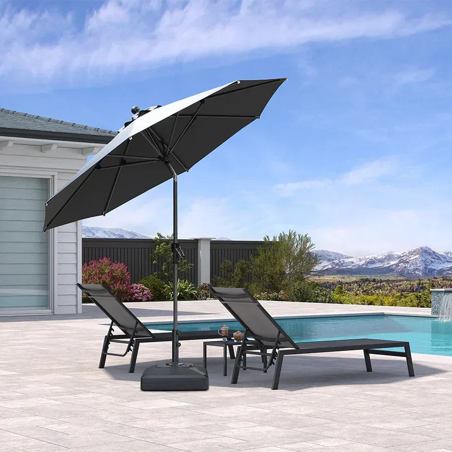 PURPLE LEAF Porch Table Umbrella with Crank and Tilt, Market Patio Umbrella